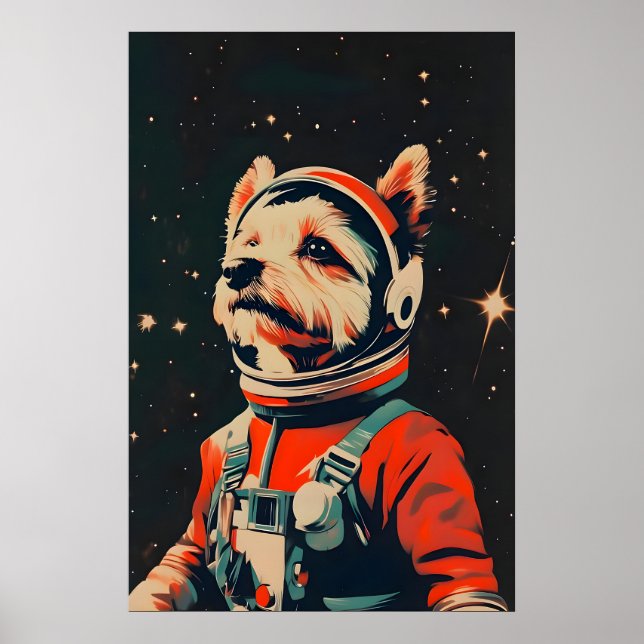 Affiche Biewer Terrier Astronaut Poster, Biewer Terrier (Devant)