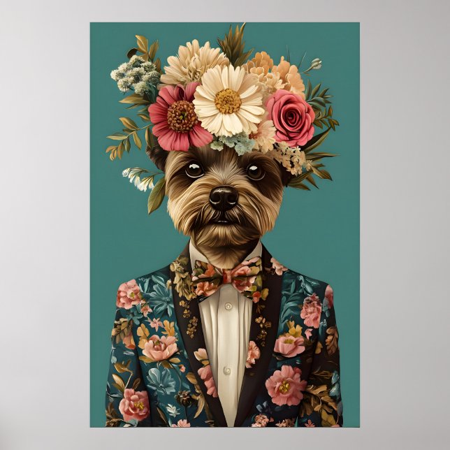 Affiche Biewer Terrier en costume, Biewer Terrier (Devant)