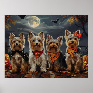 Affiche Biewer Terrier Halloween Éffrayant