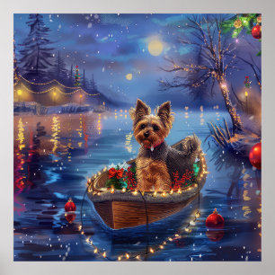 Affiche Biewer Terrier Noël Festive Voyage