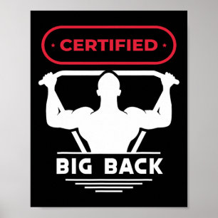 Affiche Big Back Certified Big Back Design Bodybuilding Bi