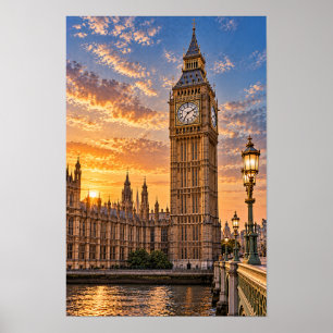Affiche Big Ben et le Palais de Westminster au coucher du 