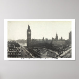 Affiche Big Ben et le Parlement Londres carrée 1904