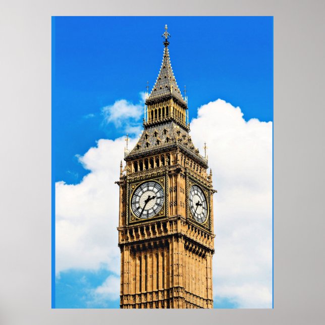 Affiche Big Ben, Londres, photographie panoramique (Devant)
