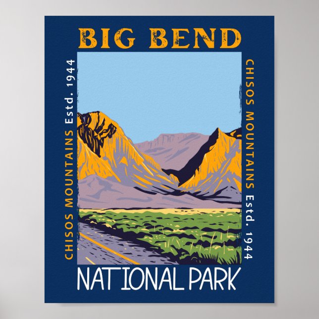 Affiche Big Bend National Park Chisos Mountain Perturbé (Devant)