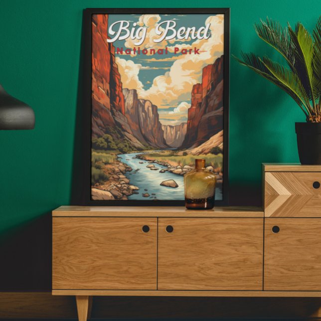 Affiche Big Bend National Park Illustration Retro (Créateur téléchargé)