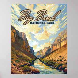 Affiche Big Bend National Park Texas Desert Retro