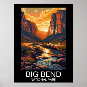 Affiche Big Bend National Park Texas Retro Travel