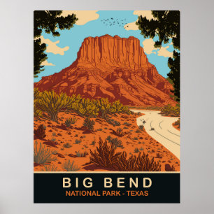 Affiche Big Bend, Parc national, Texas, Voyage