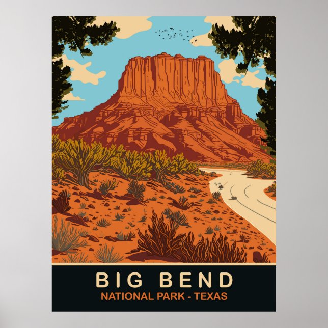 Affiche Big Bend, Parc national, Texas, Voyage (Devant)