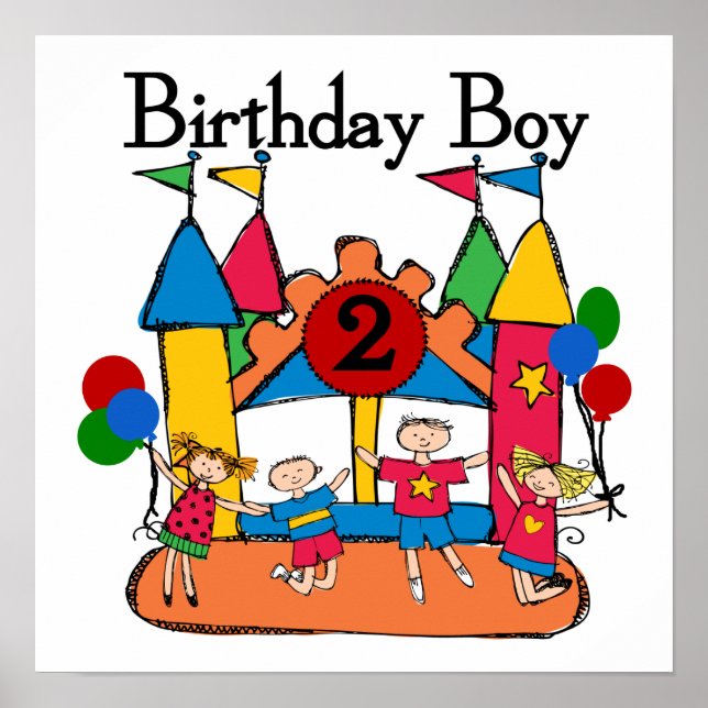 Affiche Big Bounce Boy 2nd Birthday Tshirts et cadeaux (Devant)