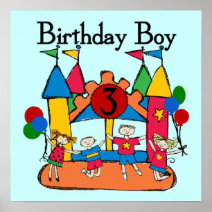 Affiche Big Bounce Boy 3e anniversaire T-shirts et cadeaux