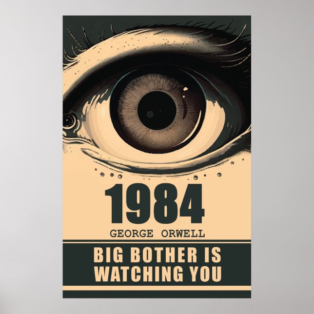Affiche Big Brother 1984 Référence du livre George Orwell (Devant)