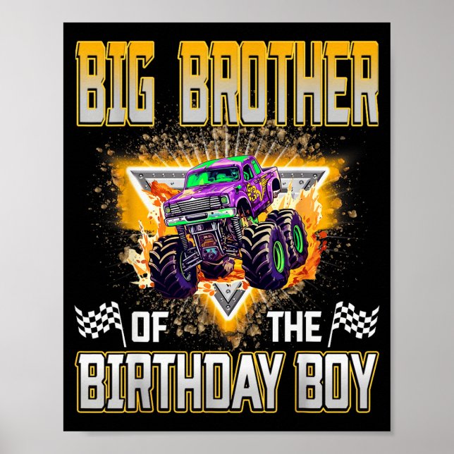 Affiche Big Brother Of The Birthday Boy Monster Truck Birt (Devant)