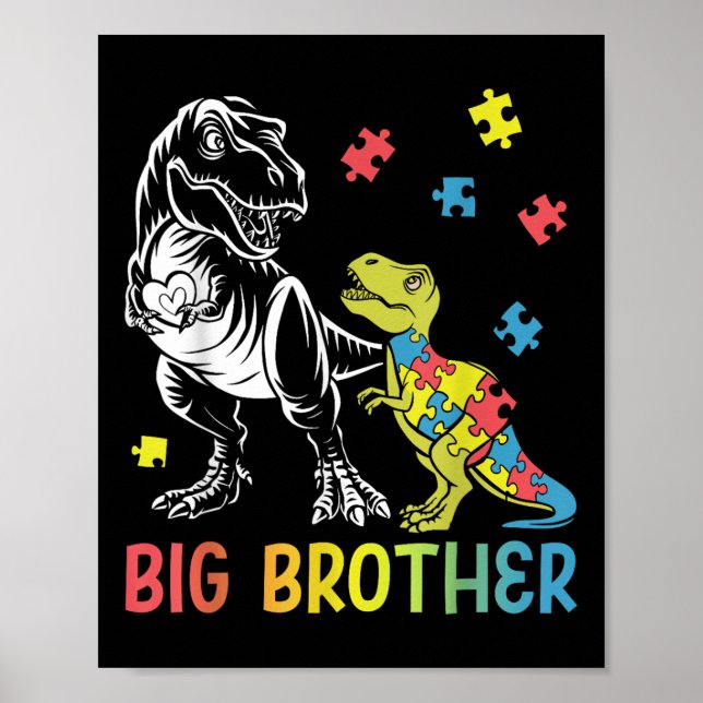 Affiche Big Brother Saurus T Rex Sensibilisation sur l'aut (Devant)
