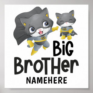 Affiche Big Brother Superhero Chat Nom personnalisé