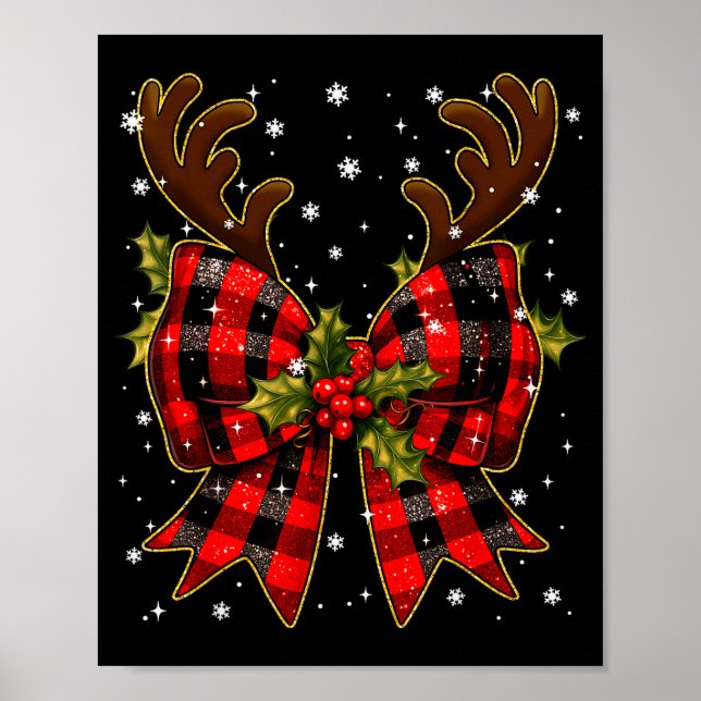 Affiche Big Coquette Plaid Reindeer Christmas Xmas Women G (Devant)