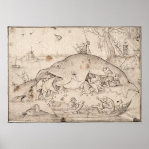 Affiche Big Fish Mange Little Fish par Pieter Bruegel