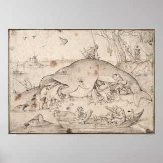 Affiche Big Fish Mange Little Fish par Pieter Bruegel