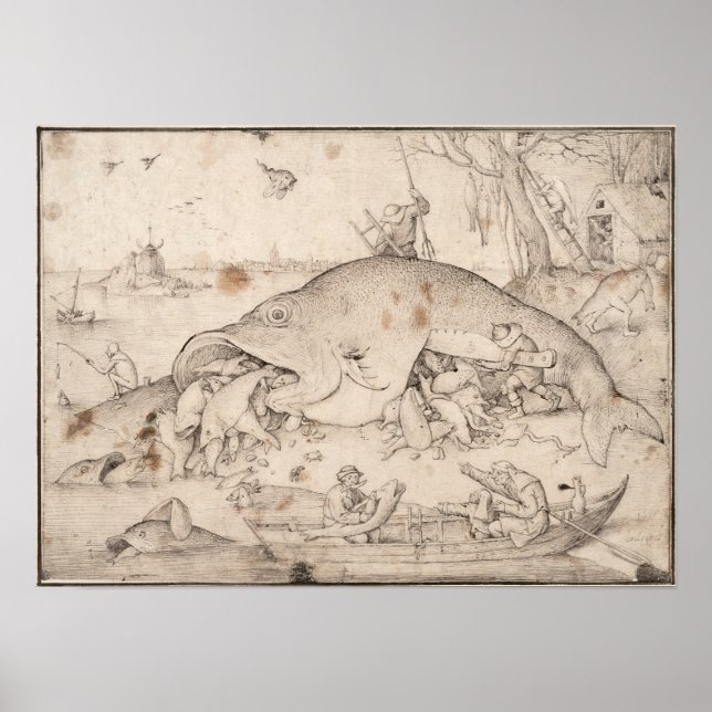 Affiche Big Fish Mange Little Fish par Pieter Bruegel (Devant)