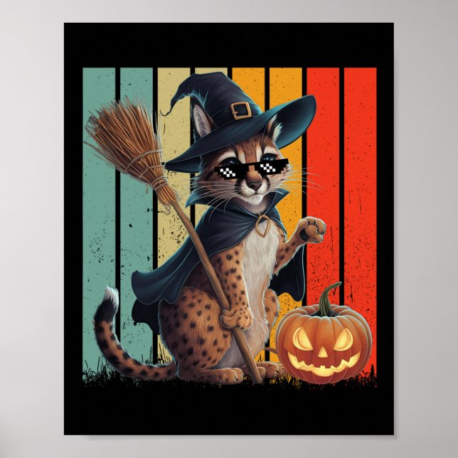 Affiche Big Floppa Mème Caracal Chat Halloween (Devant)