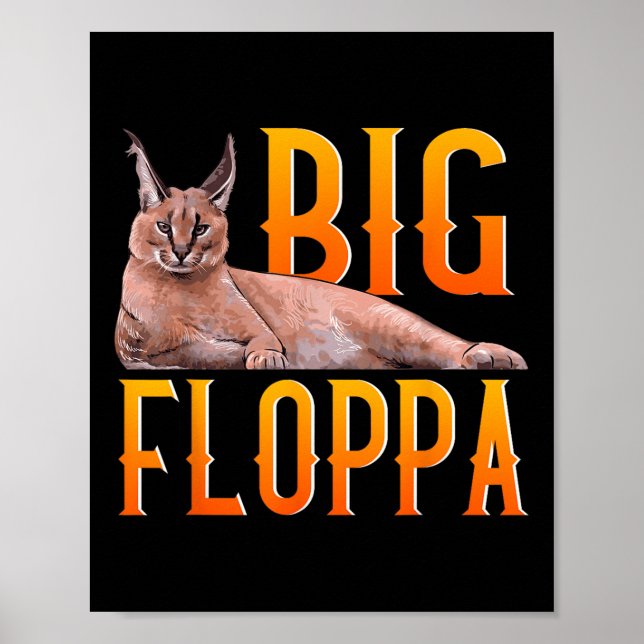 Affiche Big Floppa mème mignonne chat caracal (Devant)