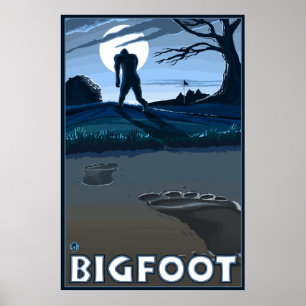 Affiche Big Foot à travers le terrain de golf