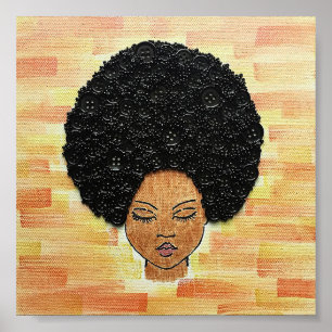 Affiche Big Hair Button Art