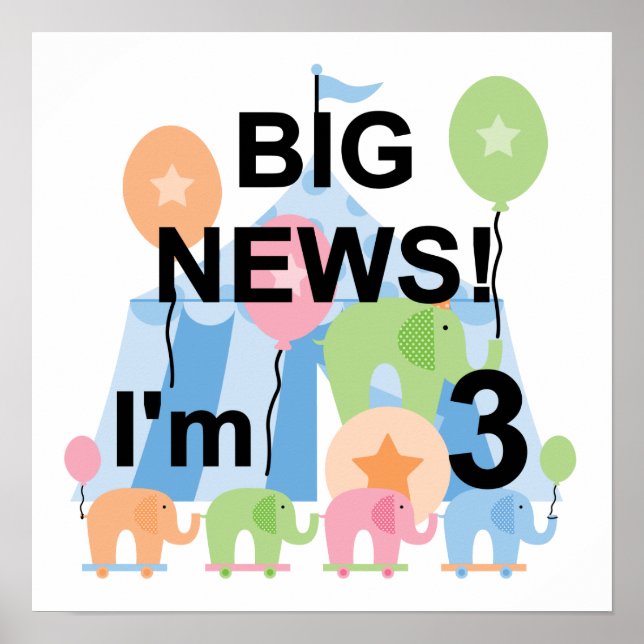 Affiche Big News Circus 3e Anniversaire Tshirts et cadeaux (Devant)
