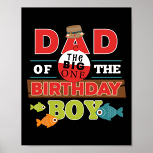 Affiche Big One Pêche Thème Papa De L'Anniversaire Garçon