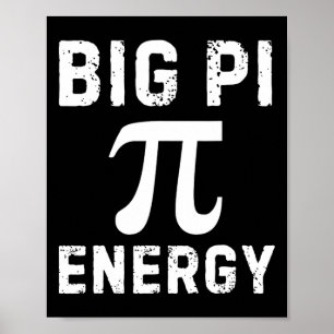 Affiche Big Pi Energy Funny Pi Day Math 3.14 Spiral Pi Sym