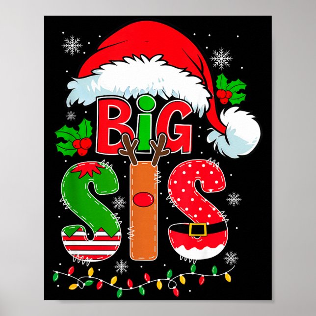 Affiche Big Sis Santa Hat New Big Sister Announcement Xmas (Devant)