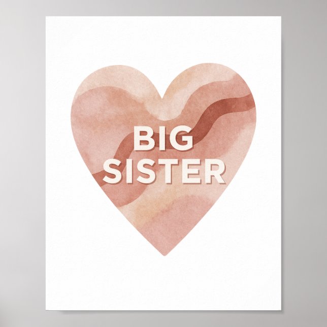Affiche Big Sister Abstract Heart Wall Art Print (Devant)