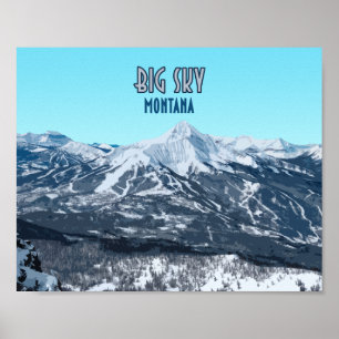 Affiche Big Sky Montana Vintage