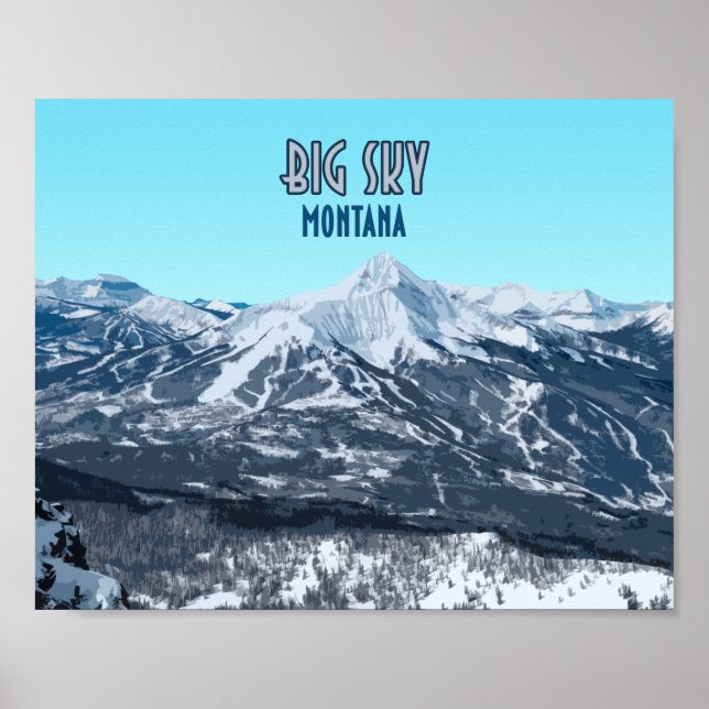 Affiche Big Sky Montana Vintage (Devant)