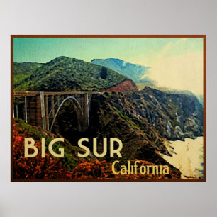 Affiche Big Sur Californie Vintage