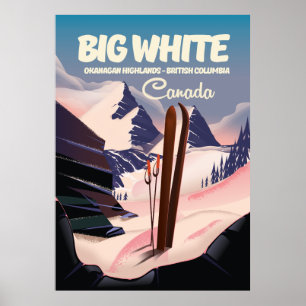 Affiche Big White Colombie-Britannique Canada ski.