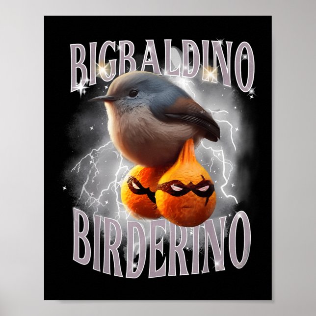 Affiche Bigbaldino Birderino Funny Italien Brainrot mème G (Devant)