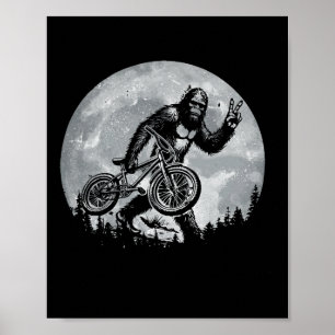 Affiche Bigfoot à vélo cyclisme vintage montagne Big