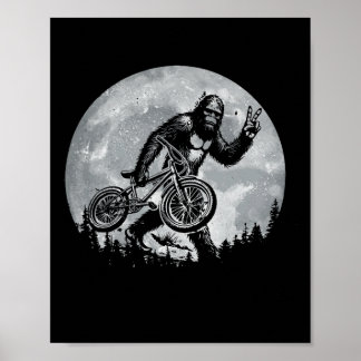 Affiche Bigfoot à vélo cyclisme vintage montagne Big