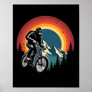 Affiche Bigfoot à vélo cyclisme vintage montagne Big