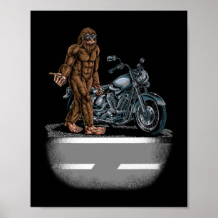 Affiche Bigfoot À Vélo Moto Essayant D'Atteindre Un