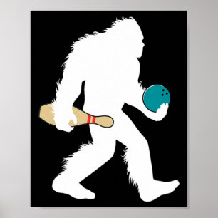 Affiche Bigfoot Bowling Sport Drôle Piste Sasquatch Joueur