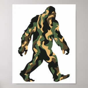 Affiche Bigfoot Camo Sasquatch Camping Extérieur Hommes Fe