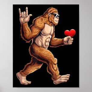 Affiche Bigfoot Coeur Funny Valentines Jour Garçons Enfant