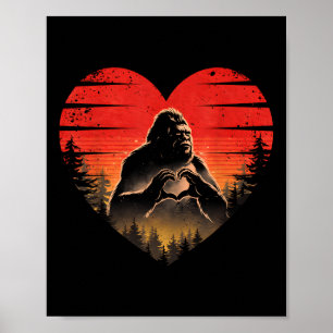 Affiche Bigfoot Coeur Valentines Jour Garçons Filles Enfan