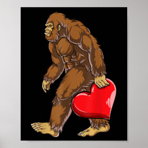 Affiche Bigfoot Coeur Valentines Jour Garçons Hommes Aime 