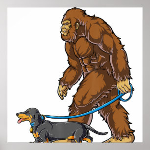 Affiche Bigfoot Dog Walk Dachshund T Sasquatch Kids Men W