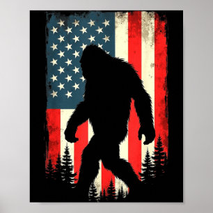 Affiche Bigfoot drapeau américain patriotique quatrième ju
