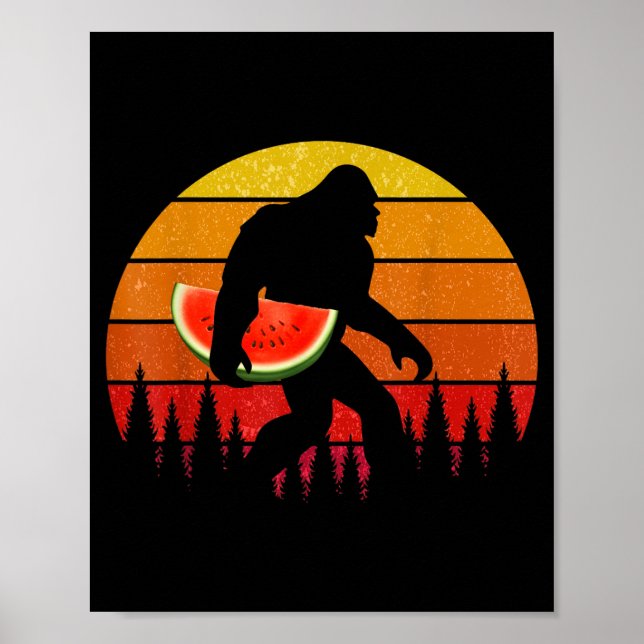 Affiche Bigfoot Drôle Avec Tranche De Pastèque Melon Été (Devant)